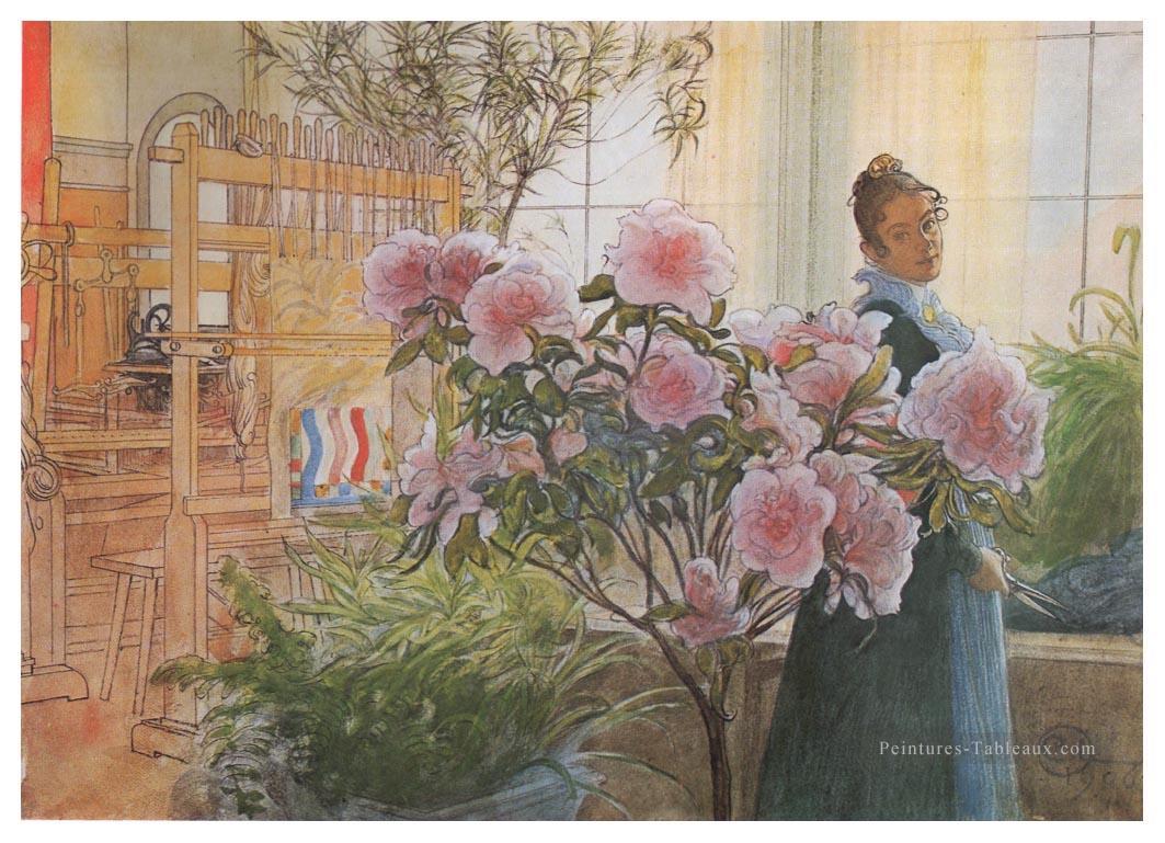 azalée 1906 Carl Larsson Peintures à l'huile